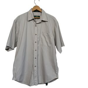 Orvis Men's Tan 100% Nylon Short Sleeve Outdoor Fishing Shirt Size Medium